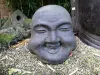 Artikelbild 1 des Artikels “Chinesischer Buddha-Kopf, lachend, 41cm Höhe, Steinguss, hohl, handgefertigt & farbig “